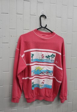 Vintage 90'S RARE Puma Motif Sweatshirt / Sweater.