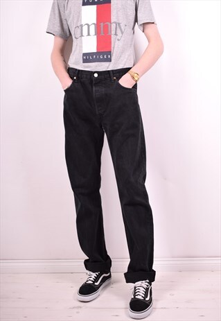 LEVI'S 501 MENS VINTAGE JEANS W34 36 BLACK 90'S