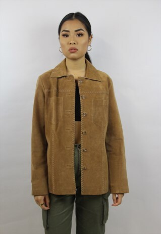 VINTAGE 90'S DETAILED SUEDE JACKET