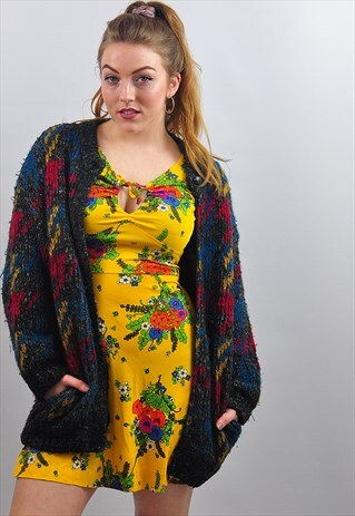 VINTAGE PATTERNED OVERSIZE CARDIGAN
