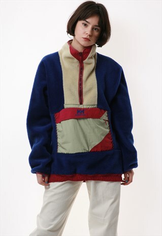 90S VINTAGE HELLY HANSEN 1/4 ZIP FLEECE JUMPER TOP 16904