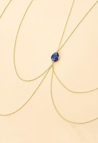GOLD FILLED BODY CHAIN & LAPIS LAZULI