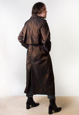 IRIDESCENT PRINTED TRENCH COAT