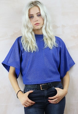 BLUE N GOLD KIMONO SLEEVE TOP