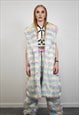 HOODED RAINBOW FUR COAT STRIPED FESTIVAL TRENCH PASTEL PINK