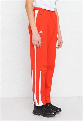 VINTAGE RETRO RED ADIDAS TRACK BOTTOMS JOGGERS