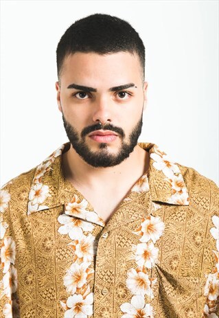 VINTAGE 80S HAWAIIAN SHORT SLEEVE SHIRT / S5931