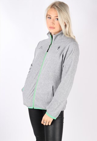 VINTAGE KAPPA FLEECE GREY SMALL 8 10 SWEATER JUMPER 90S