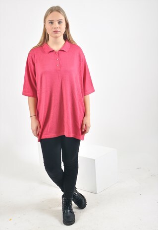 VINTAGE POLO BLOUSE IN PINK