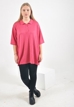 Vintage polo blouse in pink