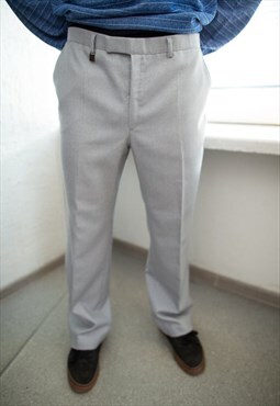Vintage 80's Grey Wool Suit Trousers