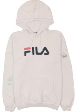 Vintage 90's Fila Hoodie Spellout Pullover Grey Large