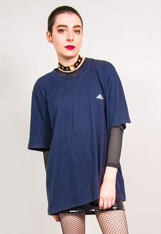 ADIDAS VINTAGE 90'S NAVY BLUE OVERSIZED T-SHIRT
