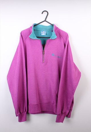 VINTAGE WOMENS CHAMPION QUARTER ZIP JUMPER