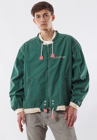 VINTAGE SCOTH & SODA BOMBER 90S GREEN BIG LOGO
