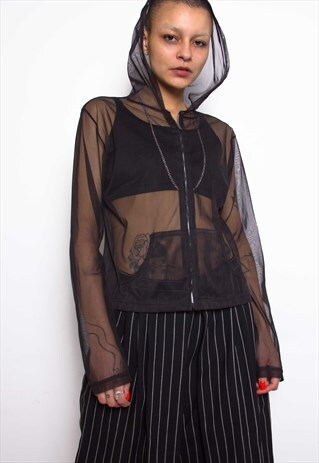 VINTAGE 90S MESH HOODIE JACKET ID:1486