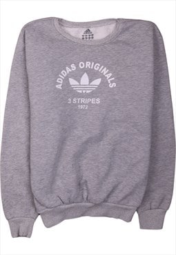 Vintage 90's Adidas Sweatshirt Pullover Crew Neck Grey