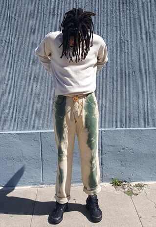 90S SKATER GRUNGE TIE DYE BLEACHED RELAXED JEANS 31