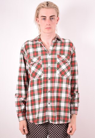 MENS VINTAGE SHIRT MEDIUM MULTI CHECK 90S
