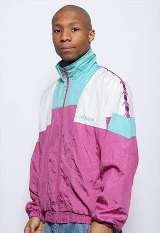 VINTAGE KAPPA TAPE LOGO TRACK JACKET PINK