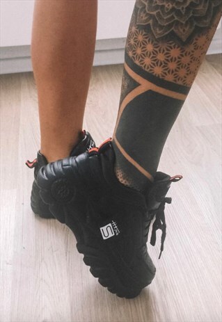 BLACK WEDGES PLATFORM SNEAKERS