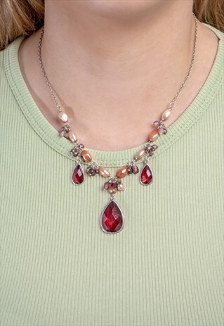 VINTAGE BEAD DROP NECKLACE