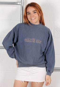 Vintage The Sweater Shop Sweatshirt in Blue Pullover Small