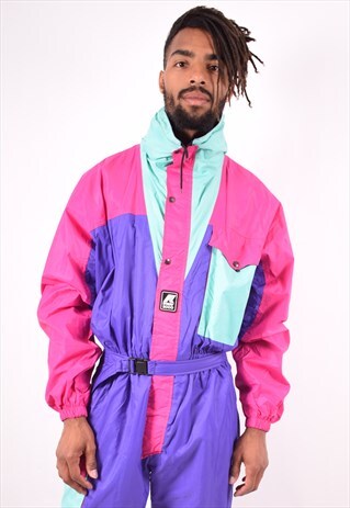 K-WAY MENS VINTAGE JUMPSUIT LARGE MULTI 90S