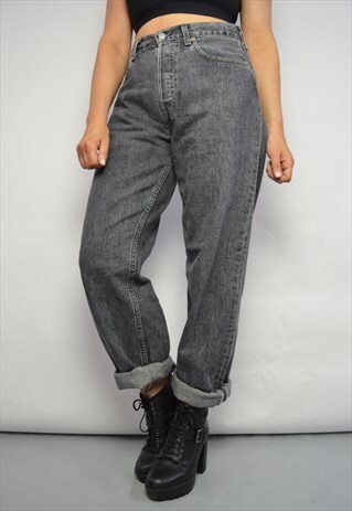 90S LEVI'S 528 DEADSTOCK GREY STONE WASH HIGH WAIST JEANS
