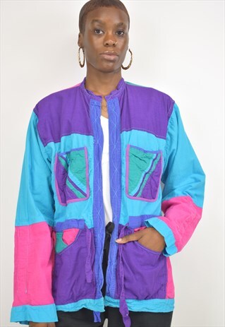 VINTAGE 90S BLUE PURPLE AND PINK JACKET