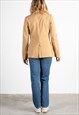 WOMEN'S RALPH LAUREN BEIGE COTTON UNLINED BLAZER 
