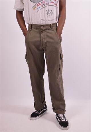 ALPHA INDUSTRIES VINTAGE CARGO TROUSERS W32 L29 KHAKI 90S