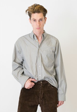 VINTAGE GREY LONG SLEEVE RETRO SHIRT