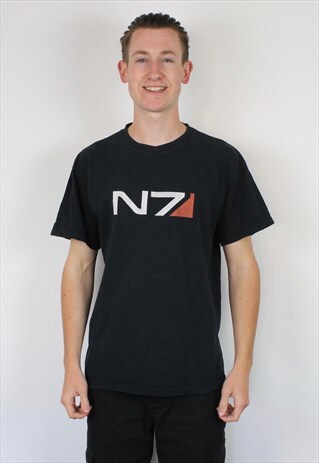 VINTAGE GILDAN MASS EFFECT VIDEO GAME T-SHIRT IN BLACK
