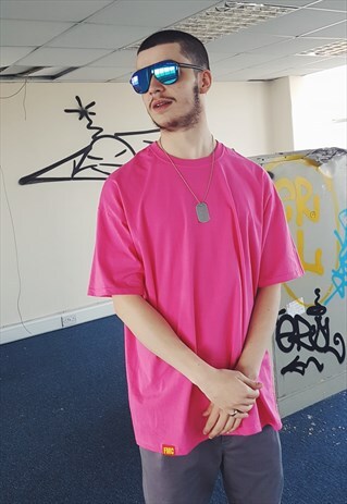 PLAIN OVERSIZED T-SHIRT ELECTRIC PINK