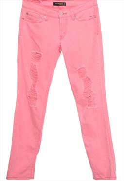 Distressed Pink Levi's Straight Fit Jeans - W32