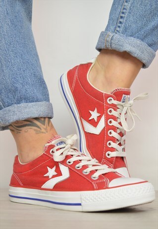 VINTAGE 90S CONVERSE RED ONE STAR OX SHOES GRUNGE RETRO