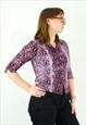 ANGELS PATTERNED BLOUSE COLLARED BOHO SHIRT BUTTON UP TOP