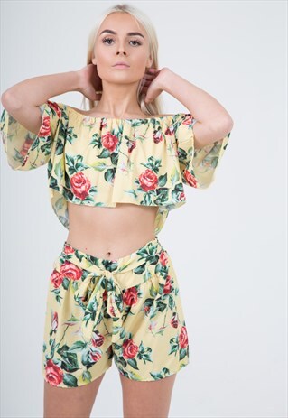 YELLOW FLORAL TWO PIECE