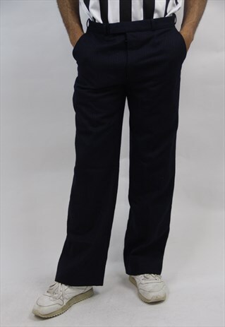 VINTAGE NAVY PINSTRIPE TAILORED TROUSERS