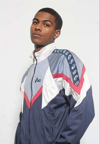 VINTAGE ASICS TRACK JACKET BLUE