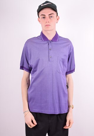 PIERRE CARDIN MENS VINTAGE POLO SHIRT MEDIUM PURPLE 90'S