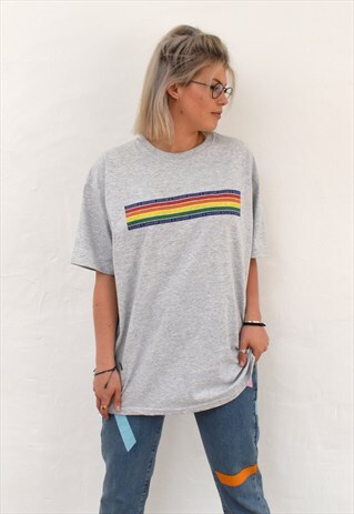 G&G UNISEX HEATHER GREY CHUNKY RAINBOW LINO
