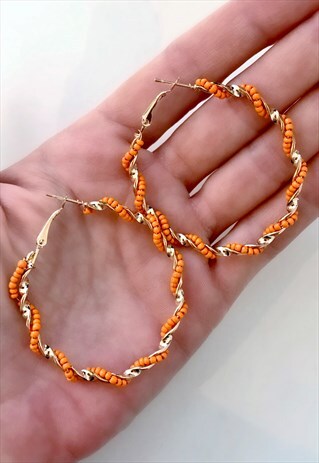 BEADED HOOP EARRINGS