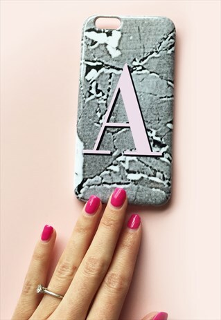 CONCRETE PRINT ALPHABET PHONE CASE