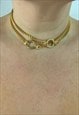 BLACK LINKLOCK GOLD CURB CHAIN WATERPROOF NECKLACE