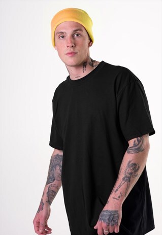 ESSENTIAL CUFFED BEANIE HAT - GOLD MUSTARD YELLOW