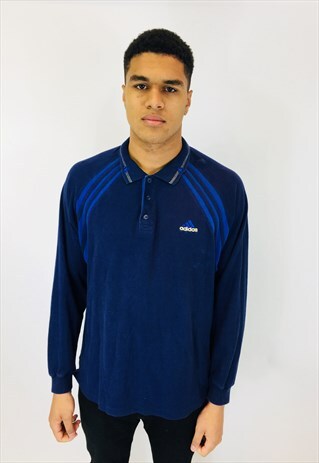 ADIDAS 90S EMBROIDERED LONG SLEEVE POLO SHIRT