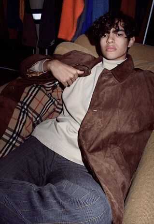 RARE VINTAGE BURBERRY'S BROWN SUEDE COAT