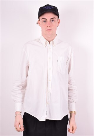 LEVI'S MENS VINTAGE SHIRT MEDIUM WHITE 90'S